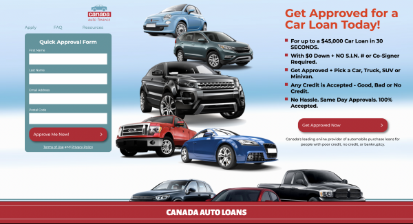 Canada Auto Finance – Loans up to $45 000