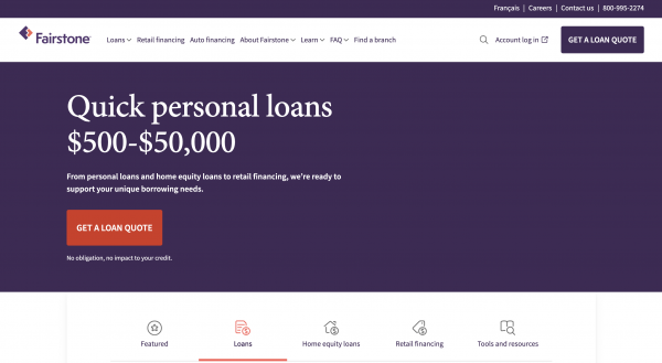 Fairstone Financial – Loans up to $50,000