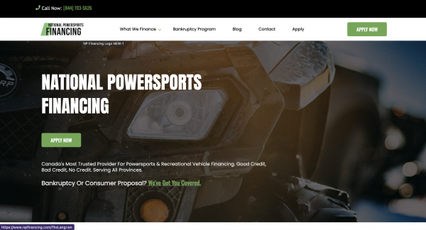 National Powersports Financing – Bankrupt help up to $500 000