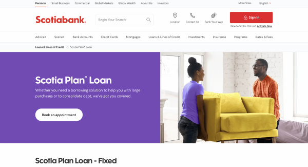 Scotiabank — Credit up to $200 000