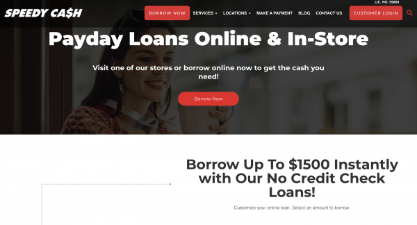 Speedy Cash – Loans up to $1 500